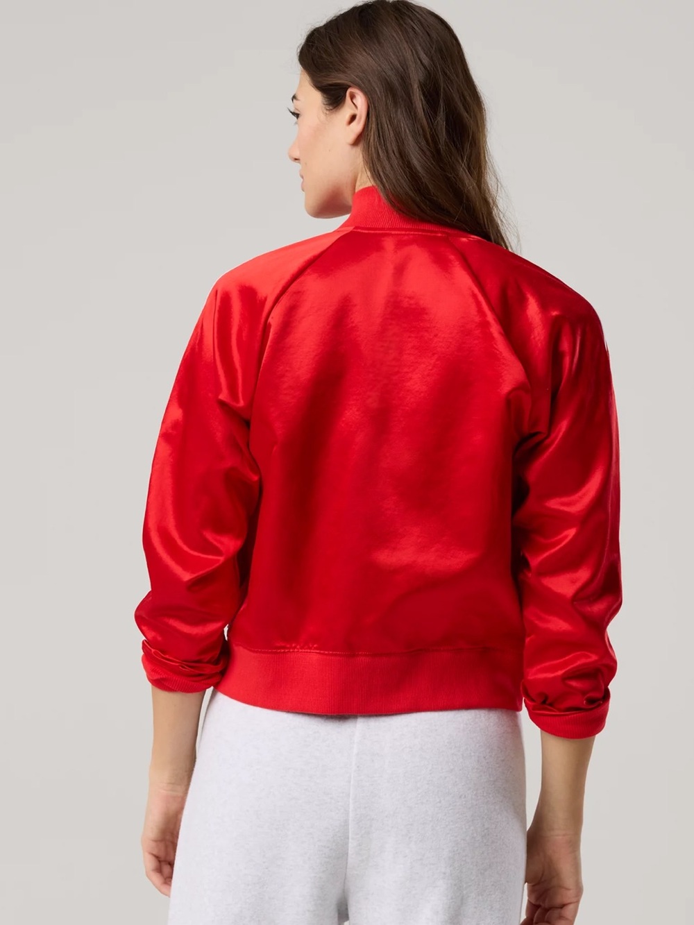 Offline by Aerie You’Re a Winner Satin Track Jacket in Red - Women's Size Medium - Picture 3 of 14